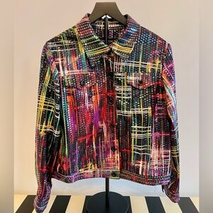 Perceptions Petite Bright Multicolor Vinyl Jacket
